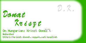 donat kriszt business card
